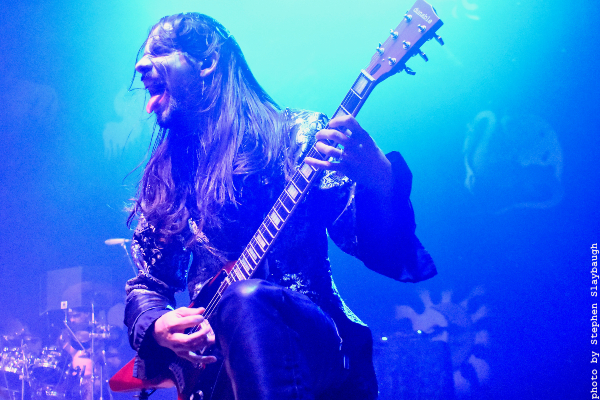 Guitarist Franco Vittore sticking out his tongue
